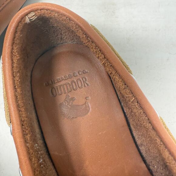 Vintage G.H. Bass & Co Fringe Moccasin Boat Shoes Brown Leather Size 7 - Picture 12 of 15